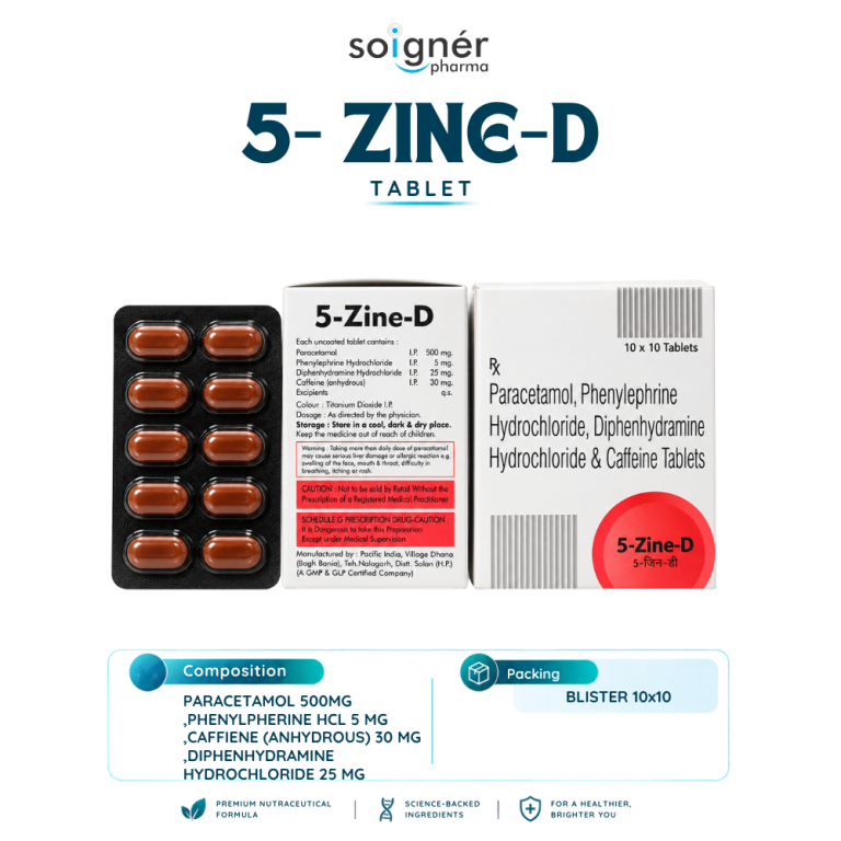 Paracetamol + Phenylephrine HCL + Caffeine + Diphenhydramine Hydrochloride Tablets